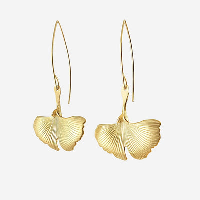 Gold Leaf Dangle Earrings