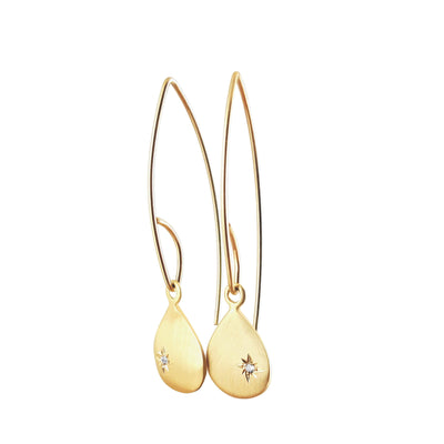 Gold Teardrop Dangle Earrings