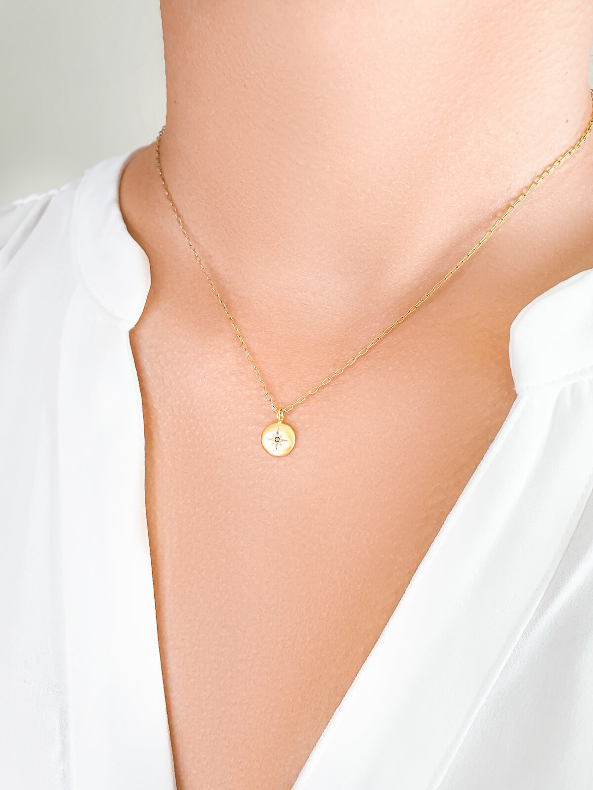 Gold Charms - Small Compass with 14K Gold Plate