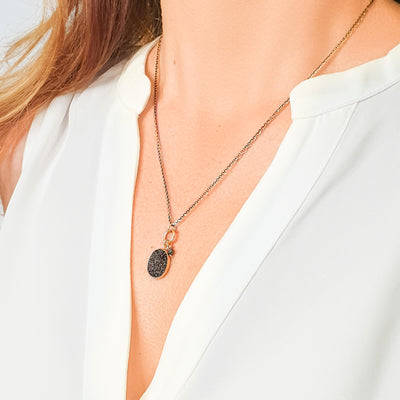 Black Agate Druzy Pendant