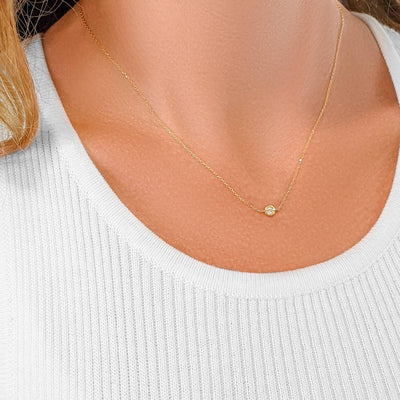 Floating Diamond Gold Necklace | Ilana Magen