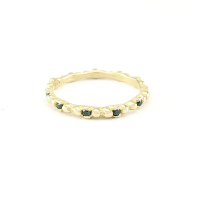 Black Diamonds Gold Dots Ring